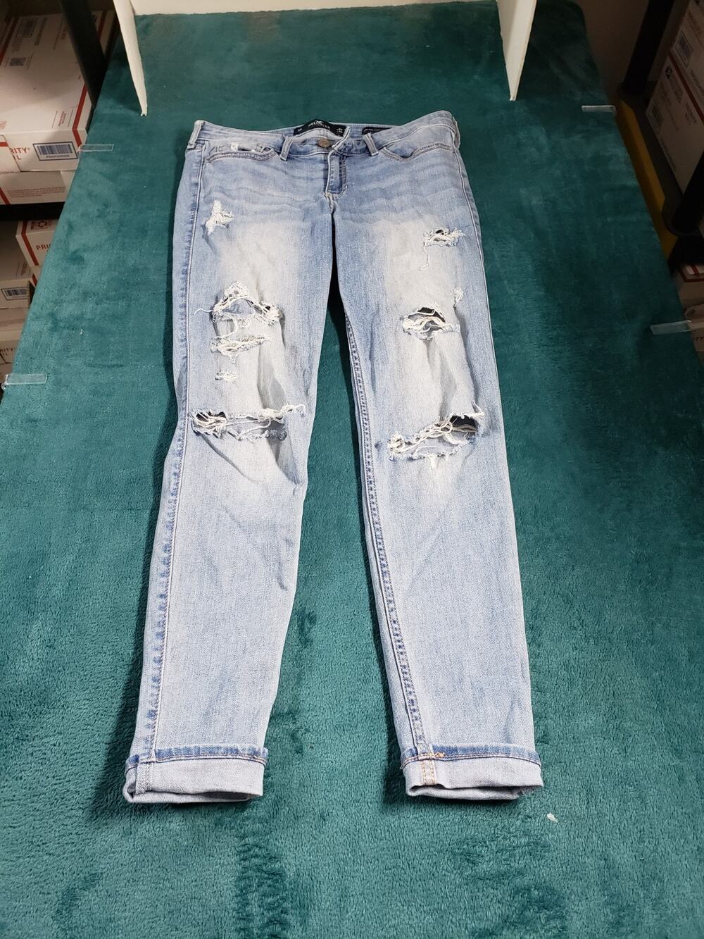 Hollister Jeans Size 5 Womens Blue Pants Stretch Denim Low Rise Skinny Crop